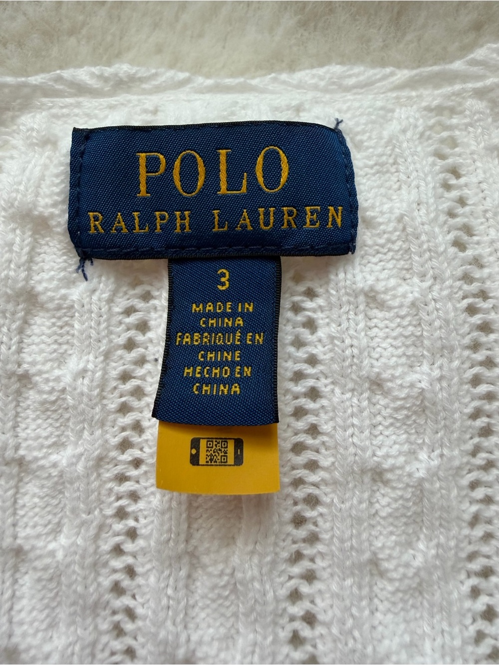 Polo Ralph Lauren Soft White Cable-Knit Cropped Cardigan - 3 - Picture 8 of 9